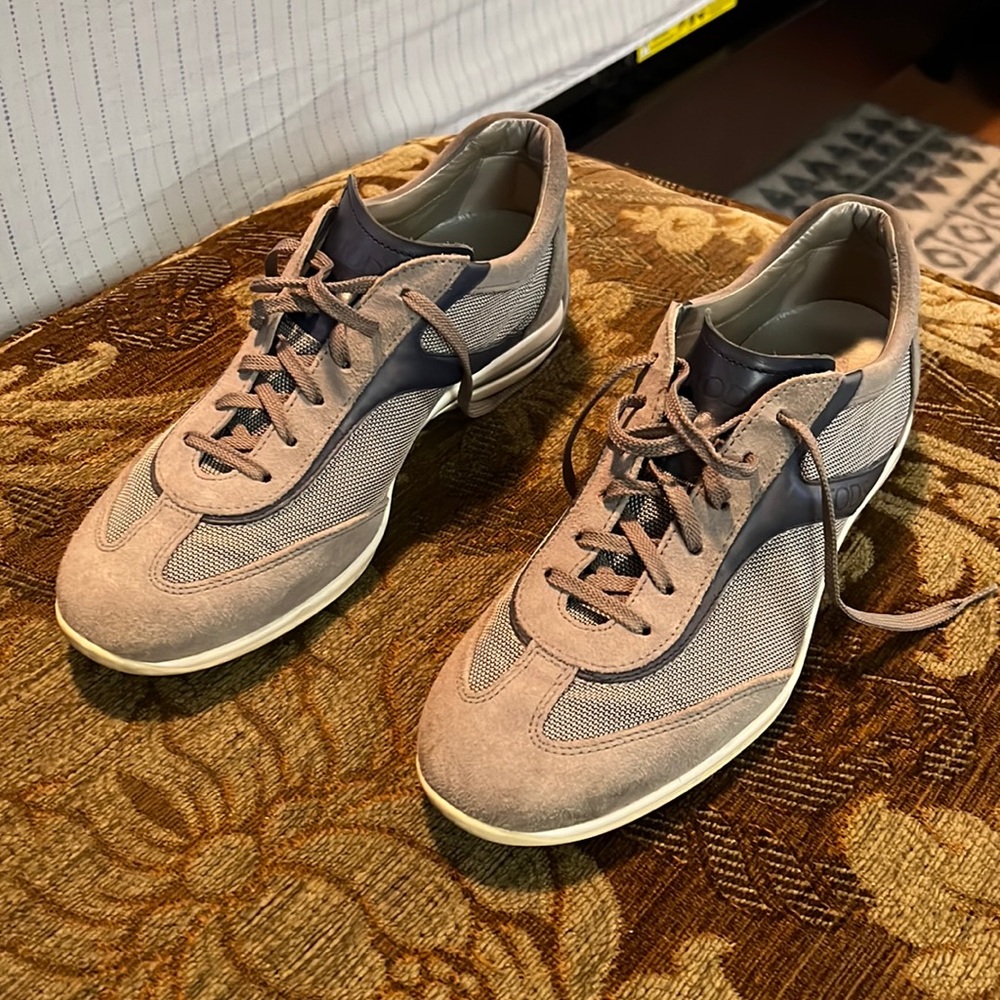 Tod’s Suede and Leather Canvas Driving Shoes